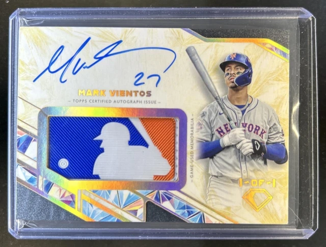 2025 Diamond Icons Mark Vientos MLB Silhouetted Logo GU Patch Auto #1/1 Mets