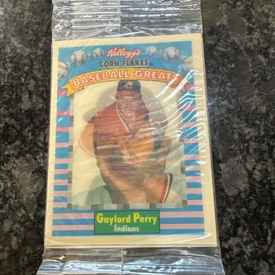 1991 KELLOGG S CORN FLAKES BASEBALL GREATS Gaylord Perry 3D - NEW & SEALED!