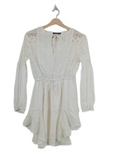 BOOHOO Abito a maniche lunghe Donna Abito Taglia IT 38 bianco elegante