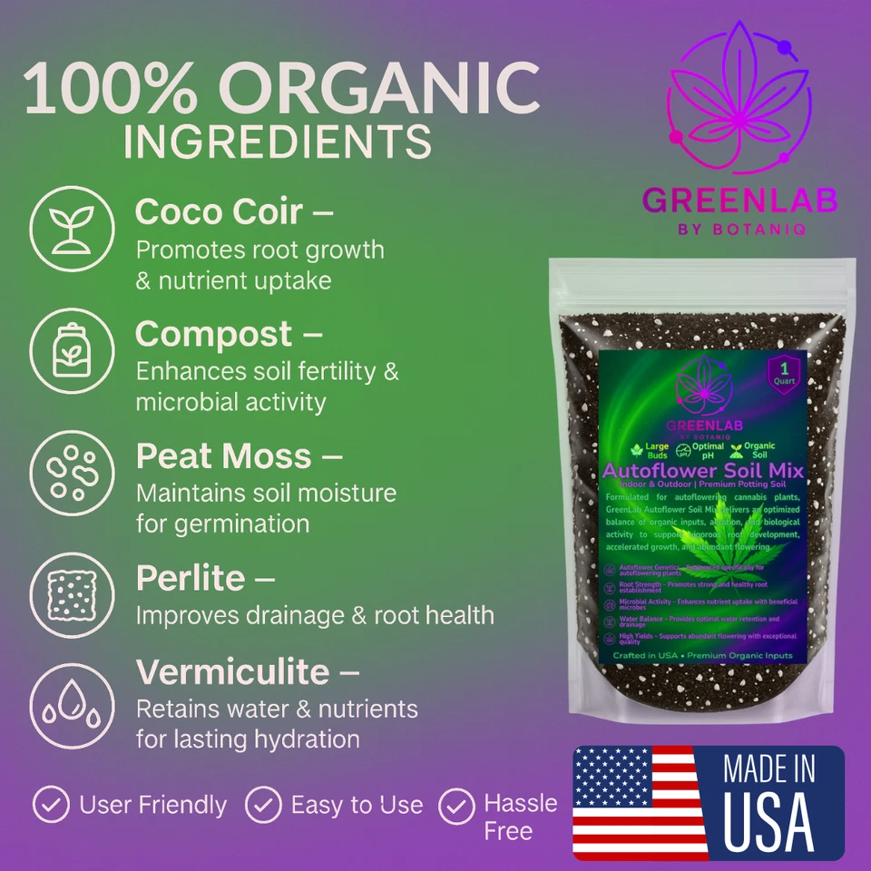 Mezcla de suelo orgánico autofloreciente para vivir súper suelo hierbas verduras interior exterior Foto 3 de 4