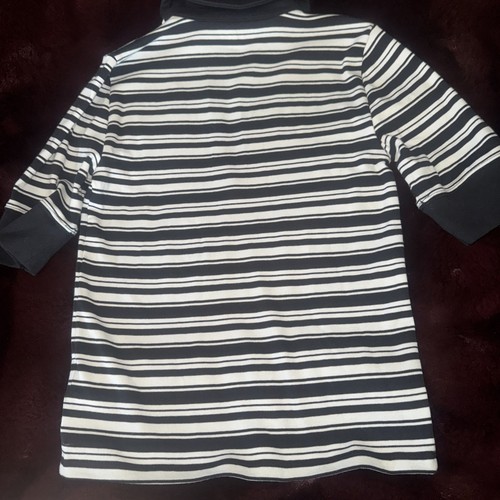 Gap modern tee Women’s M Medium petite Black Striped Collar - Picture 6 of 7