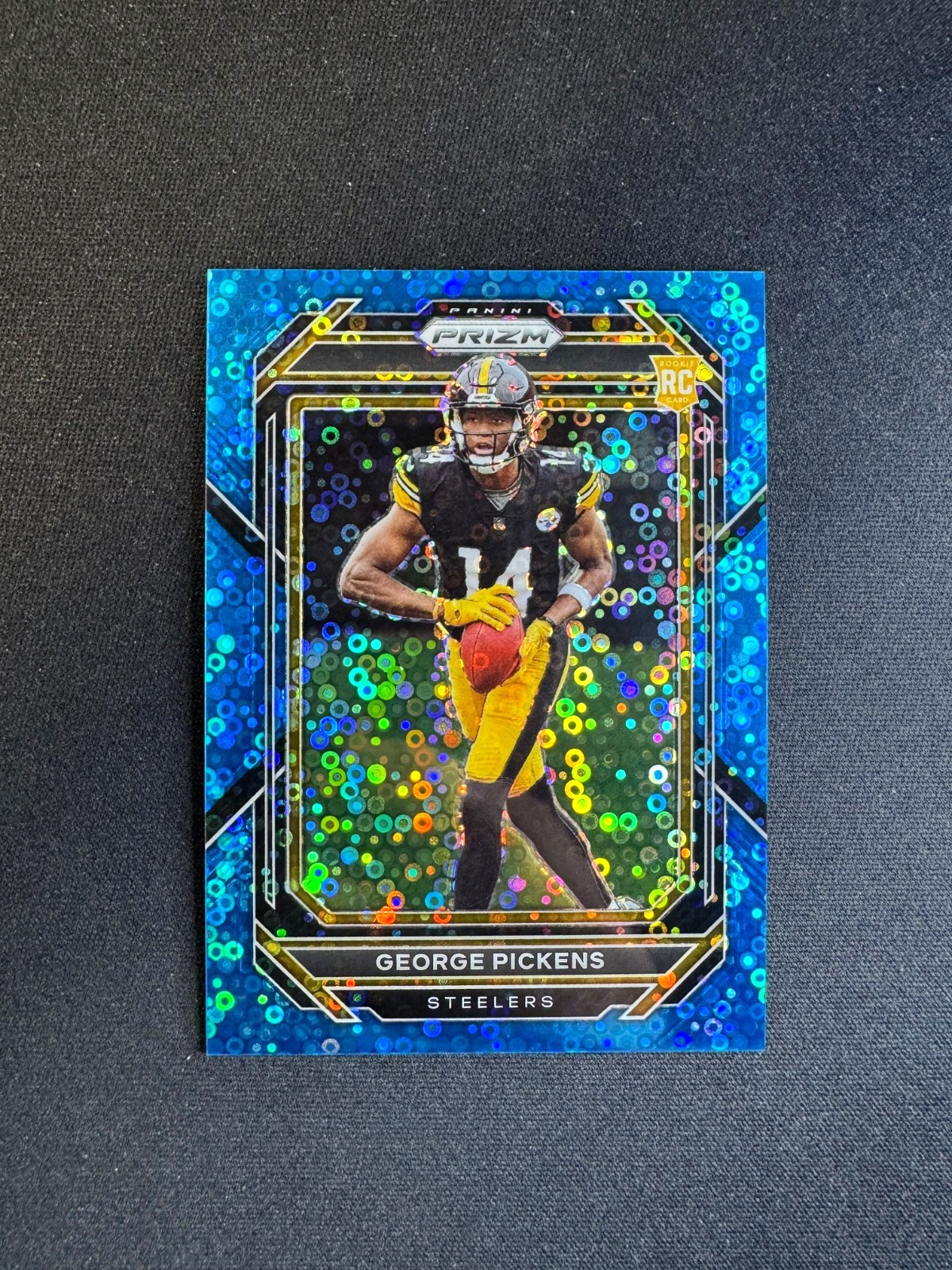 2022 Prizm George Pickens RC No Huddle Blue Disco #329 Cowboys Rookie #d 23/79
