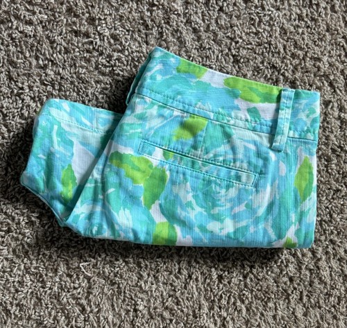 Lily Pulitzer The Callahan Short L Size 4 - Floral Green And Blue Summer - Picture 6 of 6