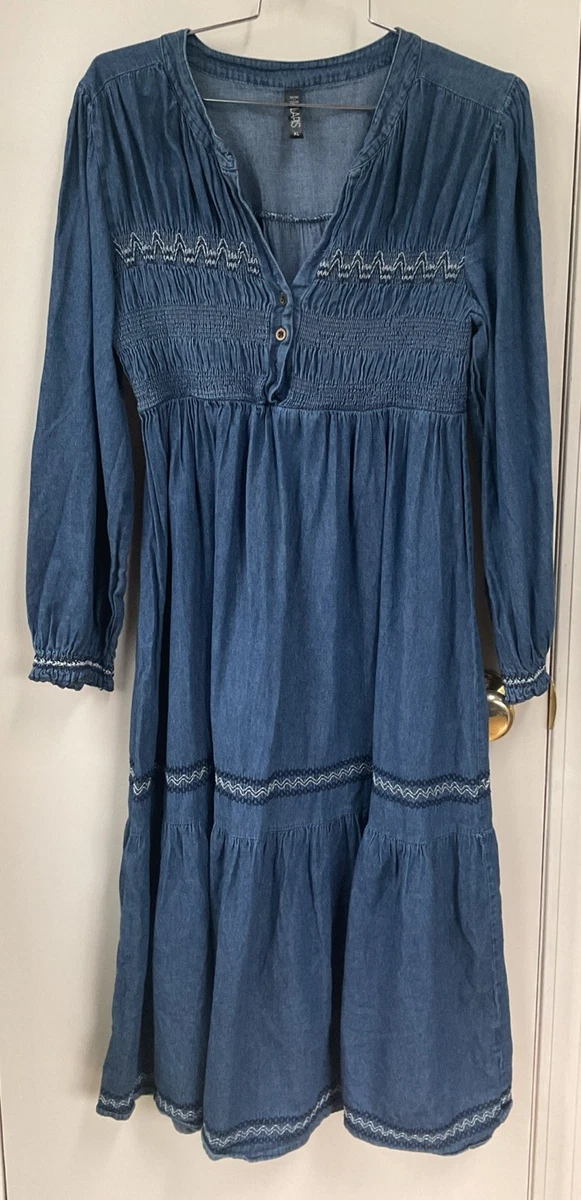 white christmas dresses Raisonnel Denim Skater Dress / L / Denim
