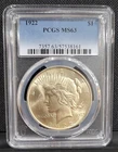 1922 P U.S. $1 Peace Dollar PCGS MS63 Silver Choice UNC Bronzed