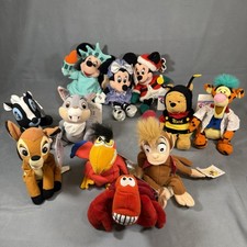 Lot of 11 Disney Store Mini Beanie Bags BAMBI SET Sebastian Abu New w Tags 90s