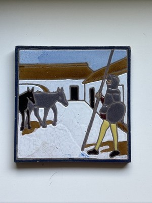 Antique Original Mensaque Rodriguez Sevilla Spain Ceramic Tile 5.5  Square #67