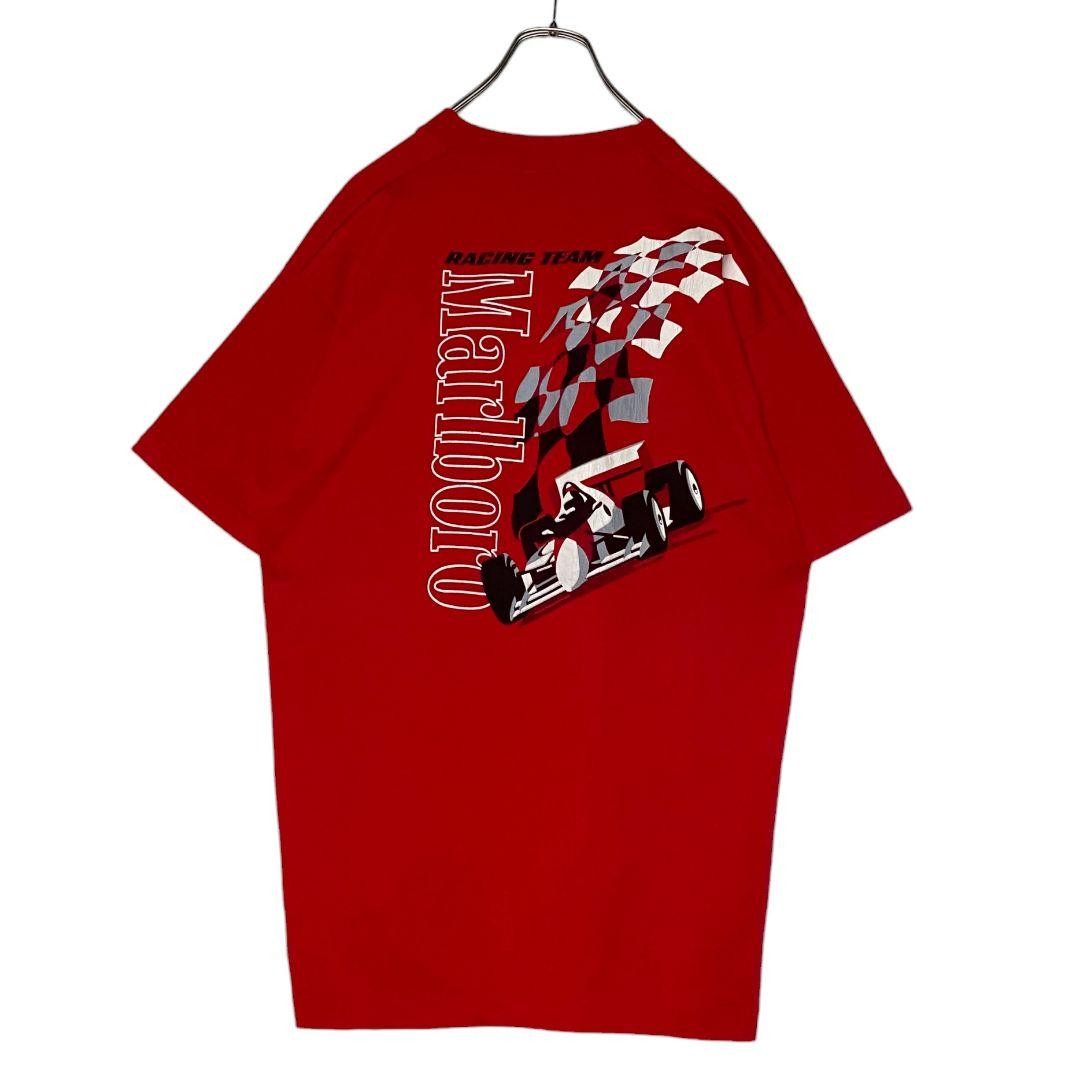 90s Vintage USA Made Marlboro Racing T-Shirt Red XL Single