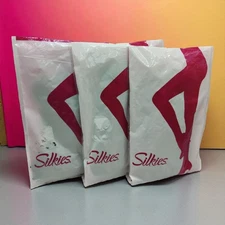 Silkies Knee Highs Queen Jet Black 3 Packages 9 Pairs NEW Made In USA 