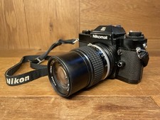 Near Mint Nikon Nikomat EL Black Film Camera Ai-s Nikkor 135mm F/3.5 Lens /JPN