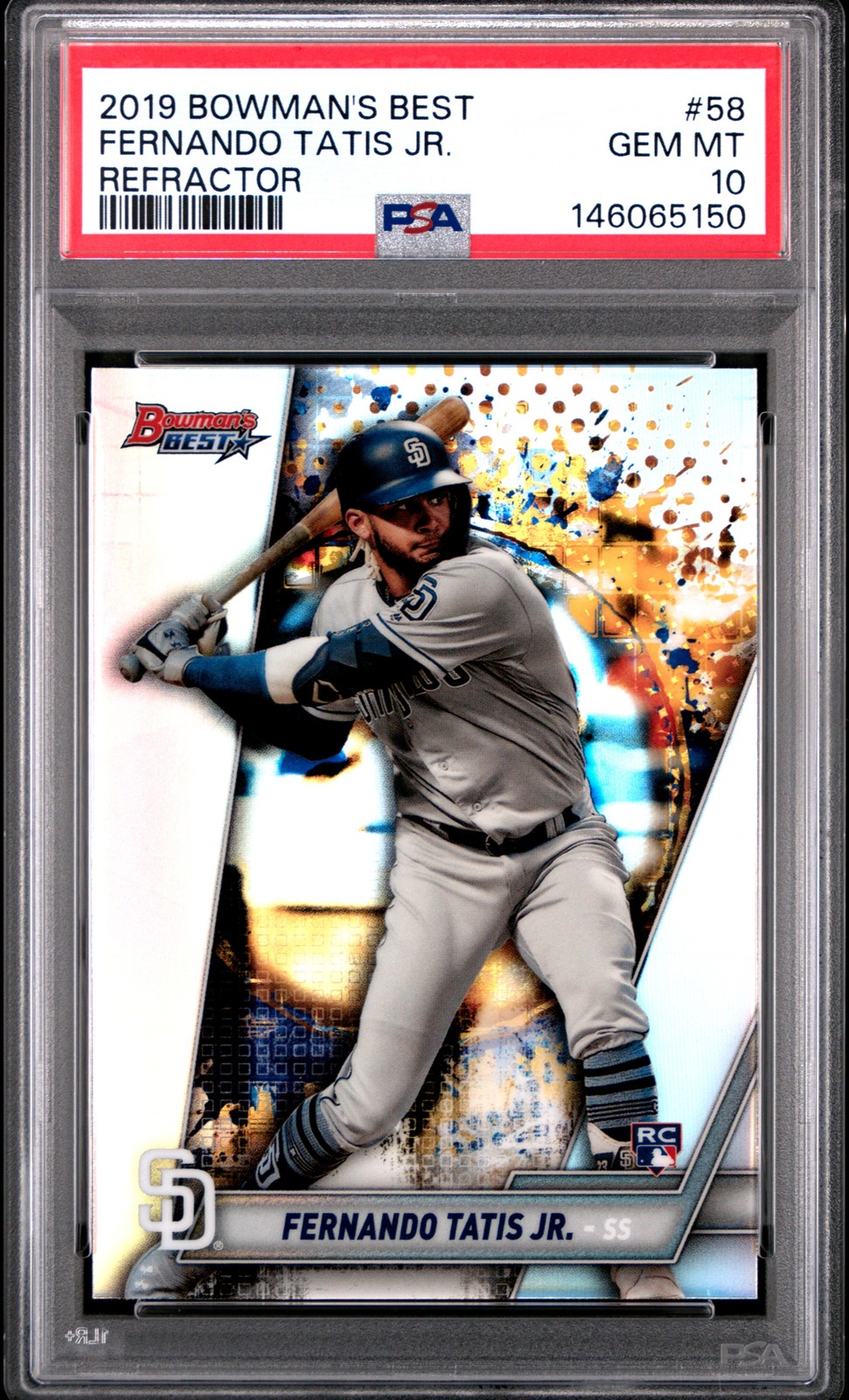 2019 BOWMAN'S BEST REFRACTOR #58 FERNANDO TATIS JR. ROOKIE RC PSA 10
