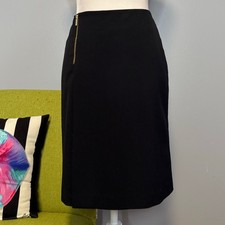Calvin Klein Black Zip Detail Straight Pencil Skirt 2