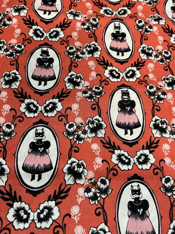 Tela de edredón de algodón + acero OPHELIA - coral - Sarah Watts - 2016 RJR 1/2 yarda Foto 2 de 2