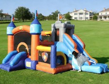 Commercial PVC Inflatable Bounce House Castle Dual Slides Ball Pit Combo Blower