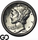 1937-D Mercury Dime, Choice BU++