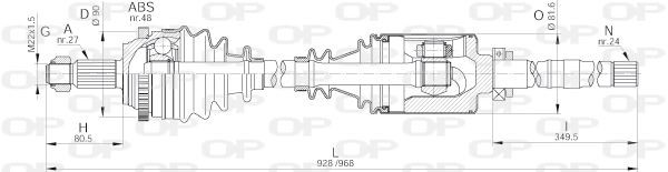 Cardan avant droit Peugeot Expert fourgon transmission transmission Fiat Scudo