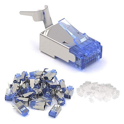 VCE (Gen 1) 25er Pack Cat7 geschirmter RJ45 Stecker Cat6A Modularstecker blau