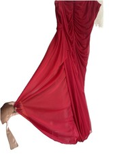 Xscape Women's Red One Shoulder Ruffled Scuba Crepe Gown Plus Size 16W