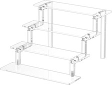 Acrylic Display Stand Riser, Perfume Stand Organizer 4 Tier, Holder Shelves Comp