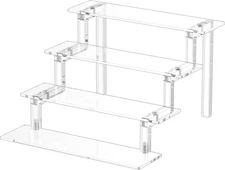 Acrylic Display Stand Riser, Perfume Stand Organizer 4 Tier, Holder Shelves Comp