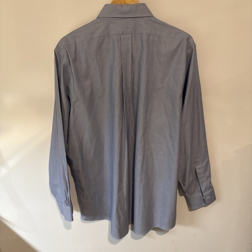 Brooks Brothers 17.5 35 Madison camicia abito non ferro blu bianco a righe - Foto 7 di 11