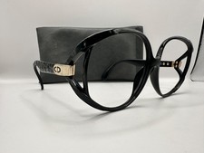 Vintage Christian Dior Oversized Eyeglass Frames Black Gold No Lenses