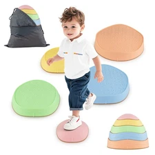 5 PCS Stepping Stones for Kids w/Storage Bag for Motor Skills, Strength, Ages 3+