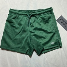 Athletic Works Mesh Shorts Boys Sz S 6-7 Green Pull on Drawstring 2 pockets NEW