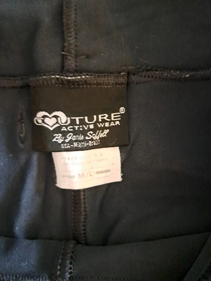 COUTURE ACTIVE WEAR  By Janis Soffell BELTED PANT, GREY SIZE M/L - Image 2 of 3