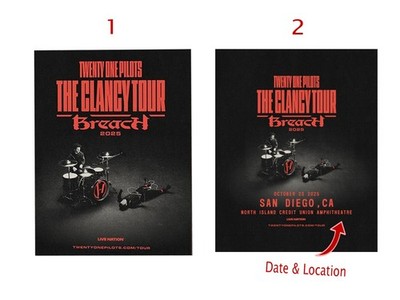 Twenty One Pilots The Clancy Tour Breach 2025 tour poster - Custom poster