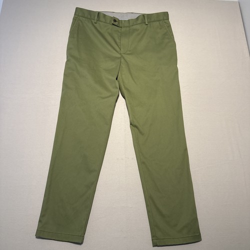 Charles Tyrwhitt Trousers Mens W36 L30 Green Slim Fit Stretch Non Iron Dress