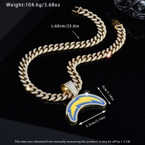 Detroit Löwen Edelstein Halskette Gold/Silber Glitzer Hip Hop Anhänger & 18" Kette - Bild 111 von 123