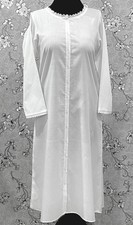 SoieRose 100 Cotton Victorian Nightgown with Button Front Lace Trim SR-1232