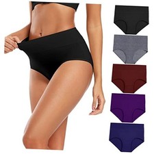 Women's Cotton Underwear High Waisted Full X-Large Multicolor-5pack-a1