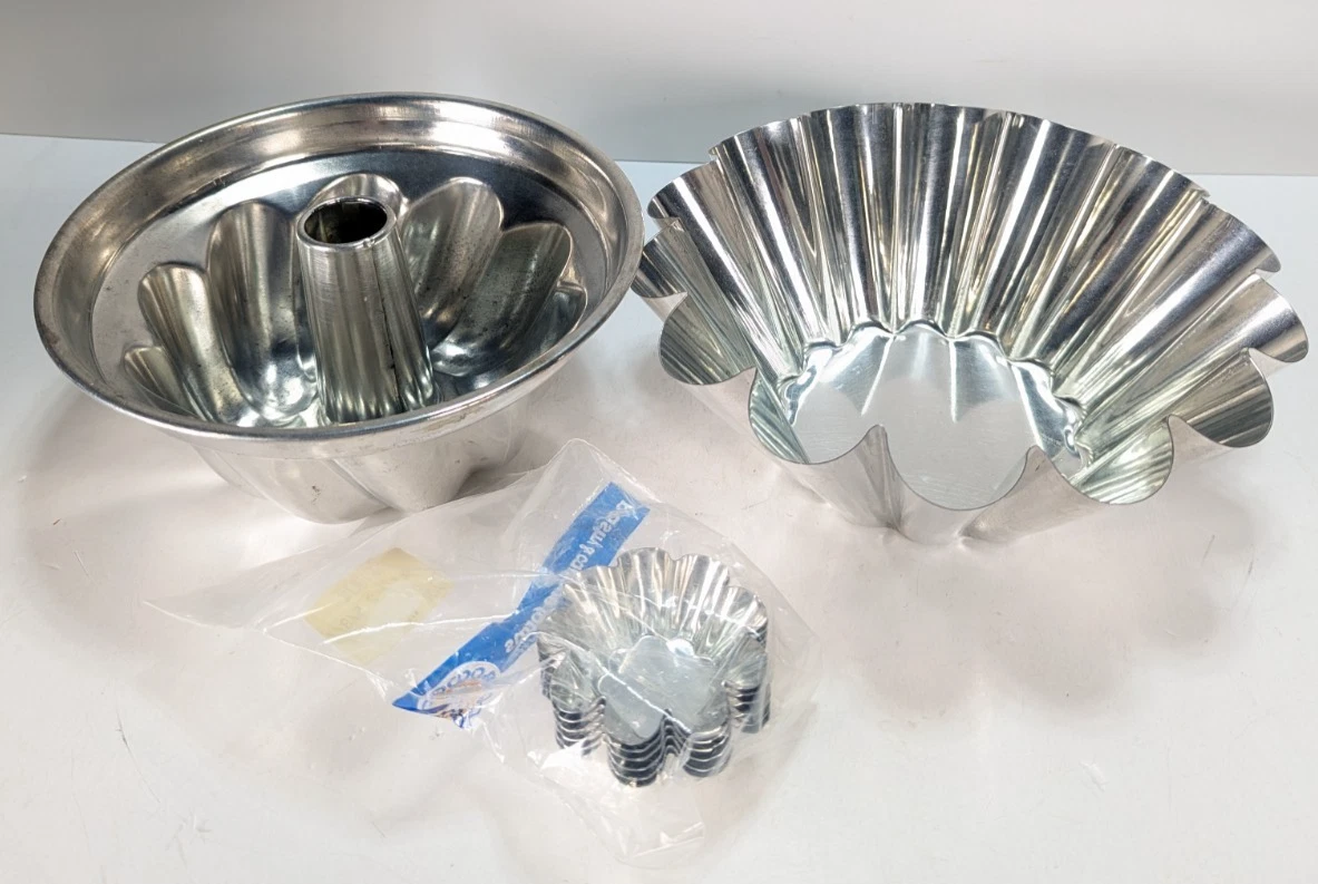 VTG Lot of Charlotte Brioche Molds & Dessert Molds Bundt Stainless Matfer France