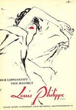 3w8416/ Alte Reklame von 1958 &ndash; Lippenstifte von Louis Philippe &ndash; Paris