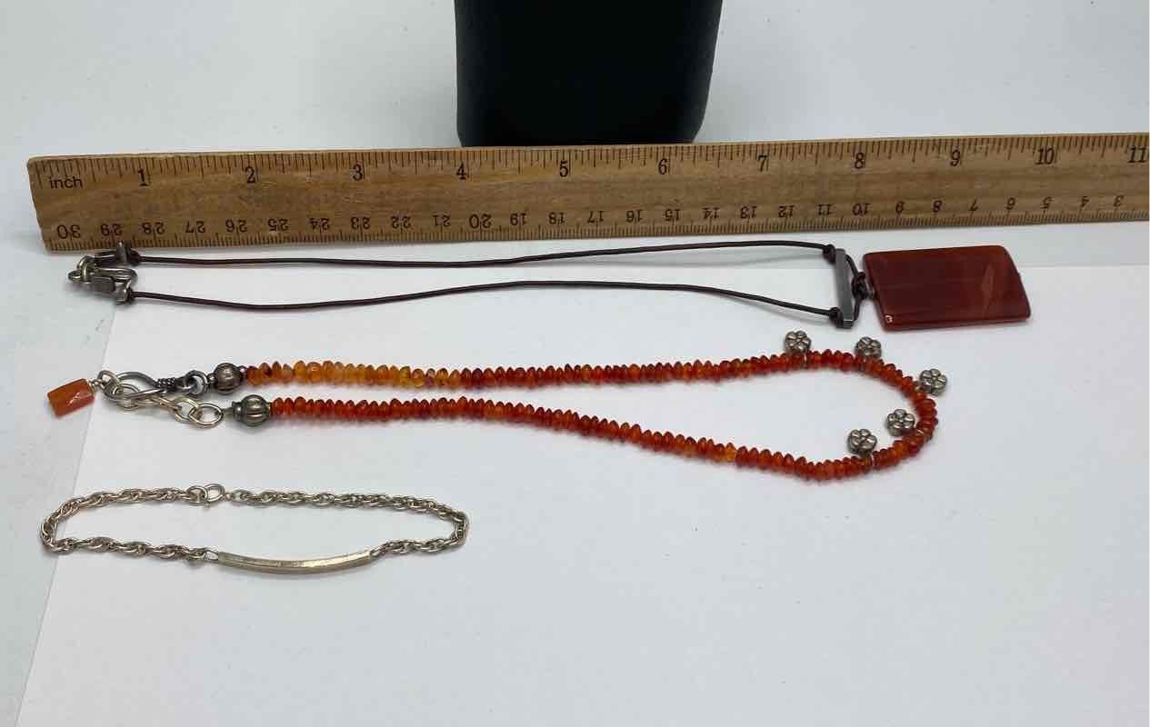 Sterling Silver Red Stone Assorted Necklaces & Br… - image 5