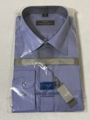 Giorgio Armani Dress Shirt Le Collezioni Men’s Blue Size 19 45