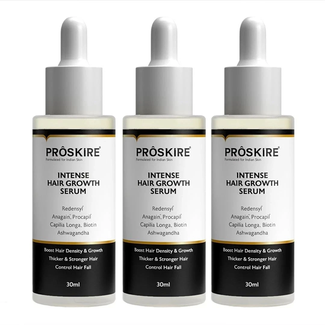 3x Proskire Intense Hair Growth Serum with Redensyl ,30ml each (Pack of 3)