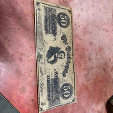 1861 $50 The Confederate States of America Note - CIVIL WAR Era Reproduction 