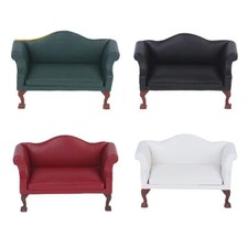 Casa delle bambole miniatura scala 1:12 vintage doppio divano in pelle arredo soggiorno