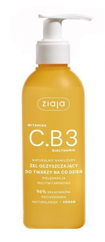 Ziaja 96% Natural Cleansing Face Wash Gel Vitamin C Niacinamide Vegan 190ml