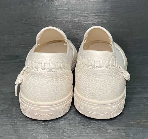 Coach weiße Leder Wildleder Slipper Schuhe G1668 Herren Größe 7,5 oder Damengröße 9 - Bild 5 von 5