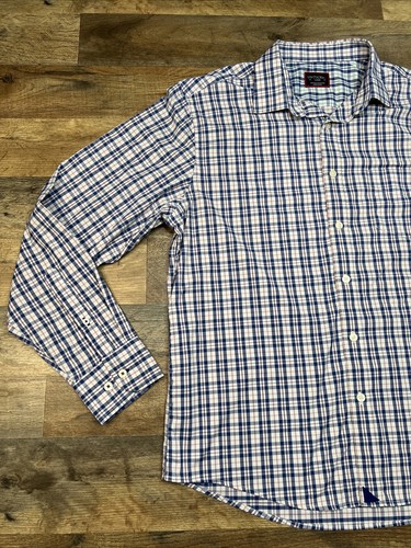 Untuckit Mens Long Sleeve Button Size Large Blue Multi Plaid Stretch Preowned - Picture 2 of 17