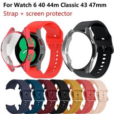 Silicone Strap Watch Band Case ForSamsung Galaxy Watch 6 40 44mm/Classic 43 47mm
