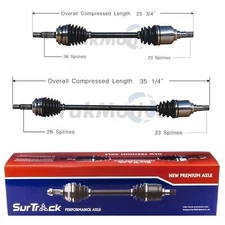 SurTrack Pair Set of 2 Front CV Axle Shafts For Toyota Yaris 2007-2017
