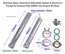 22mm Adjustable Header & Flange for CMB27 Exhaust Pipe Gas Engine RC Boat