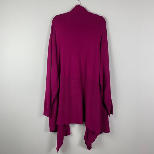 Catherines Cardigan Sweater Open Front Size 4X Pink Knit Long Sleeve - Picture 5 of 9