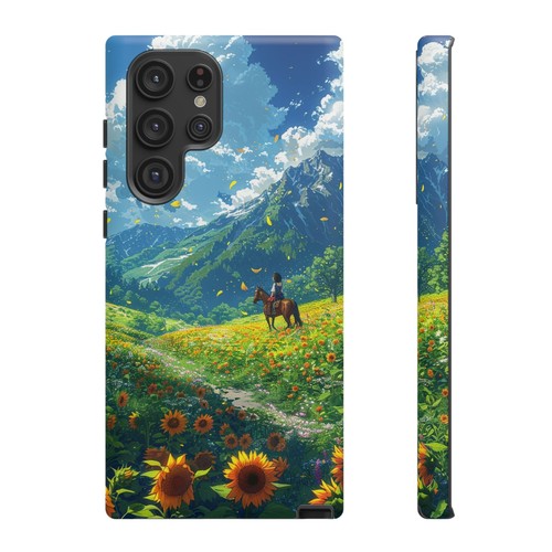 Sunflower Sky Girl Horse Phone Case for iPhone, Samsung Galaxy, Pixel - 第 142/173 張圖片