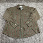 Wrangler Western Shirt Mens Medium Pearl Snap Button Up Paisley Wrancher